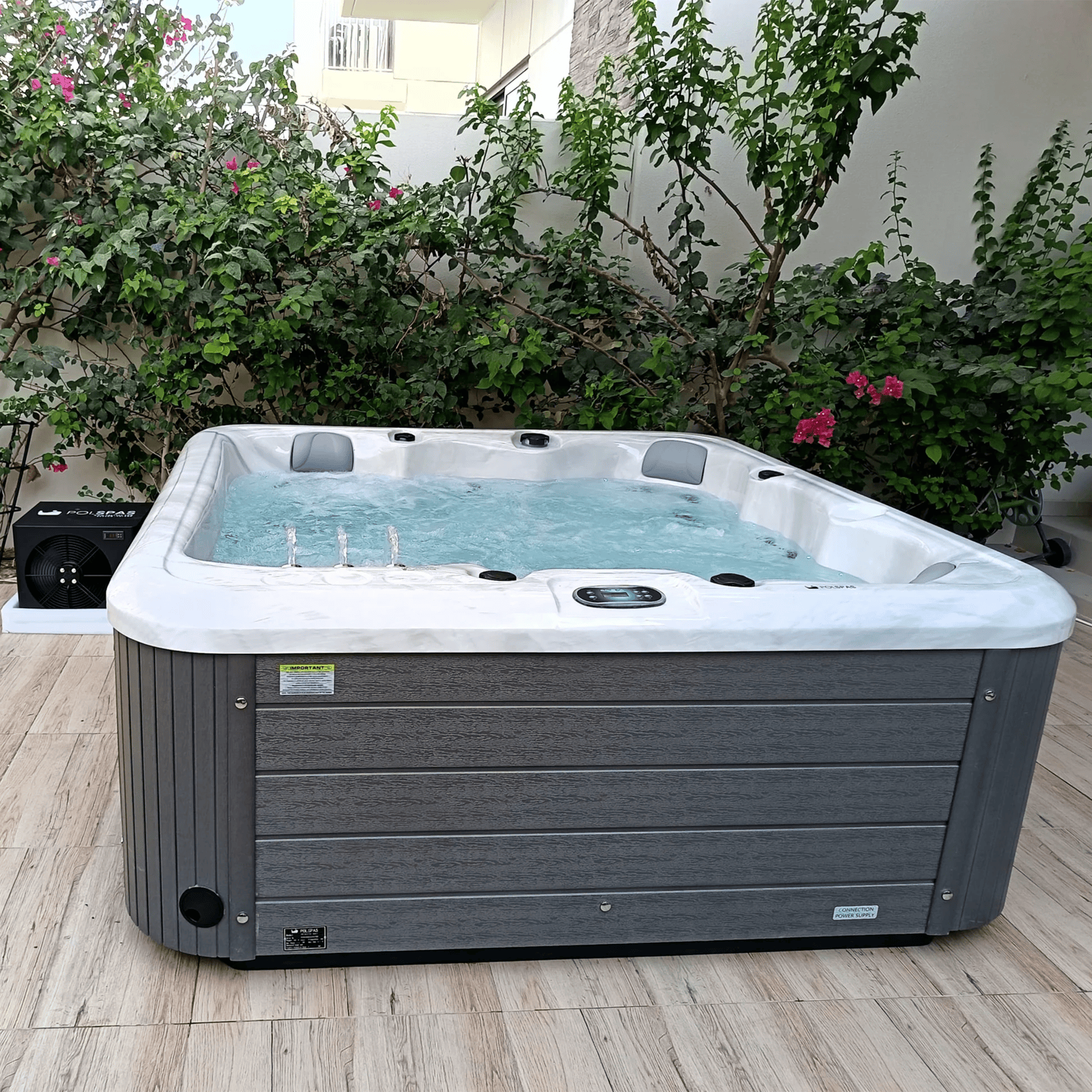 Hot tub installation completed at a Dubai home