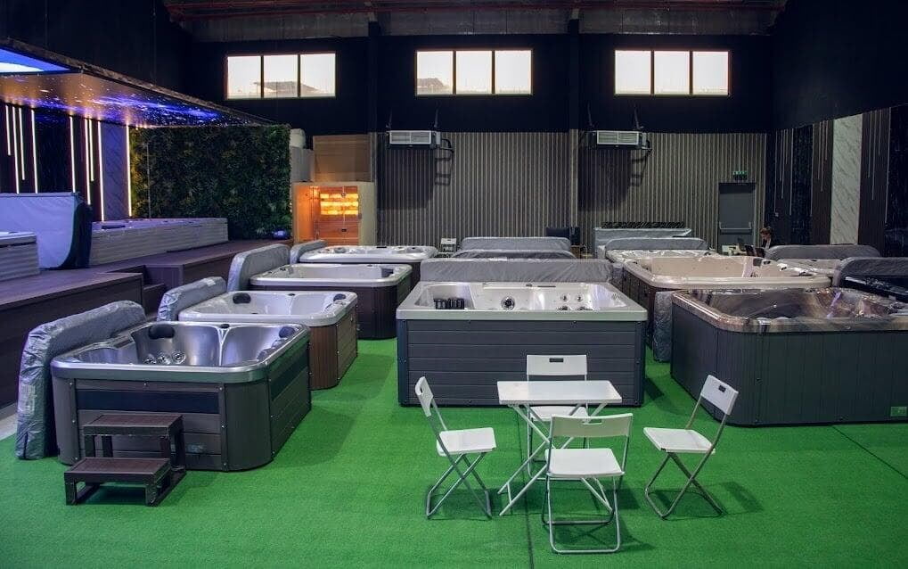 Luxury hot tub showroom display at HotTubKart UAE