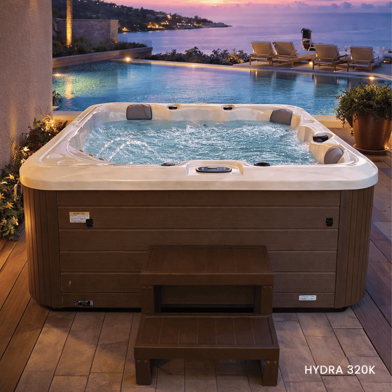 Premium hot tub displayed in a modern outdoor setting in Dubai